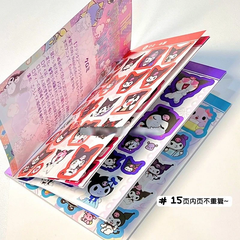 

450pcs New Full Set of Sanrio Kuromi Hello Kitty Stickers Book Cartoon Young Girl Stickers Journal Decoration Stationery Sticker