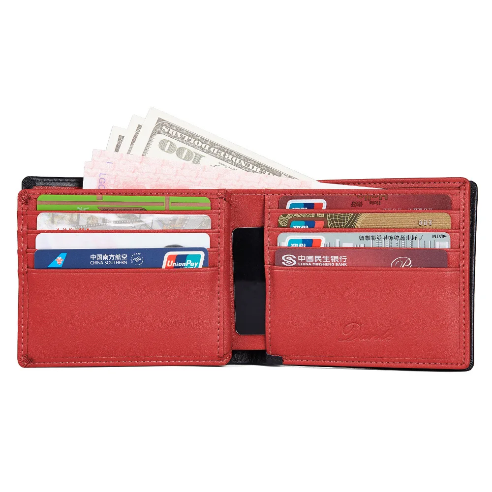 Japanese Hot Selling Men's Wallet RFID Cowhide Change Clip For Man Multi Card Holder Large Capacity Hasp Style