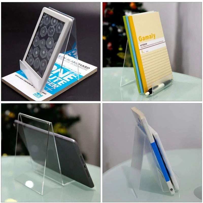 6 Pcs Acrylic Book Stand,Clear Acrylic Display Stand, Clear Holder For Displaying Pictures,Jewelry,Watch Display Stand