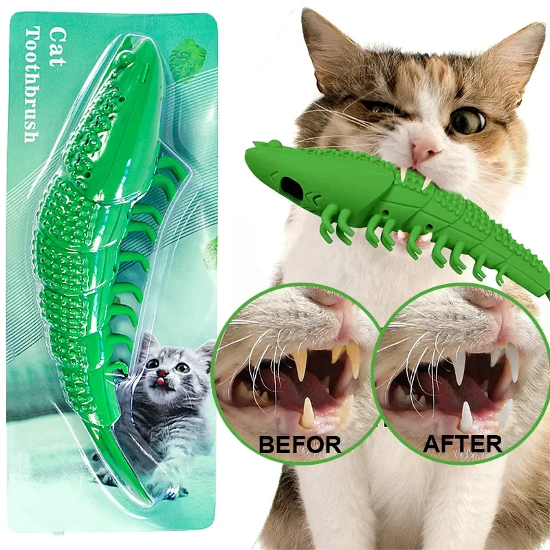 

Cat Toys Cat Toothbrush Catnip Toy - Durable Hard Rubber - Cat Dental Care, Cat Interactive Toothbrush Chew Toy Cat Supplies