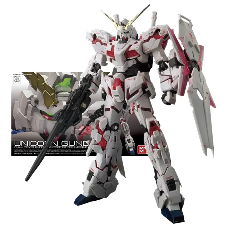 

Bandai Genuine Figure Gundam Model Kit Anime Figures RG 1/144 RX-0 Unicorn Gundam Collection Gunpla Action Figures for Boys Toys