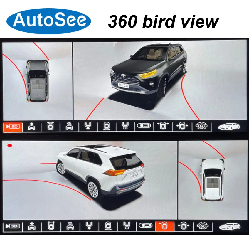 Оригинальный монитор OEM 2018 для Toyota 4runner камера 360 градусов 3D панорамный вид