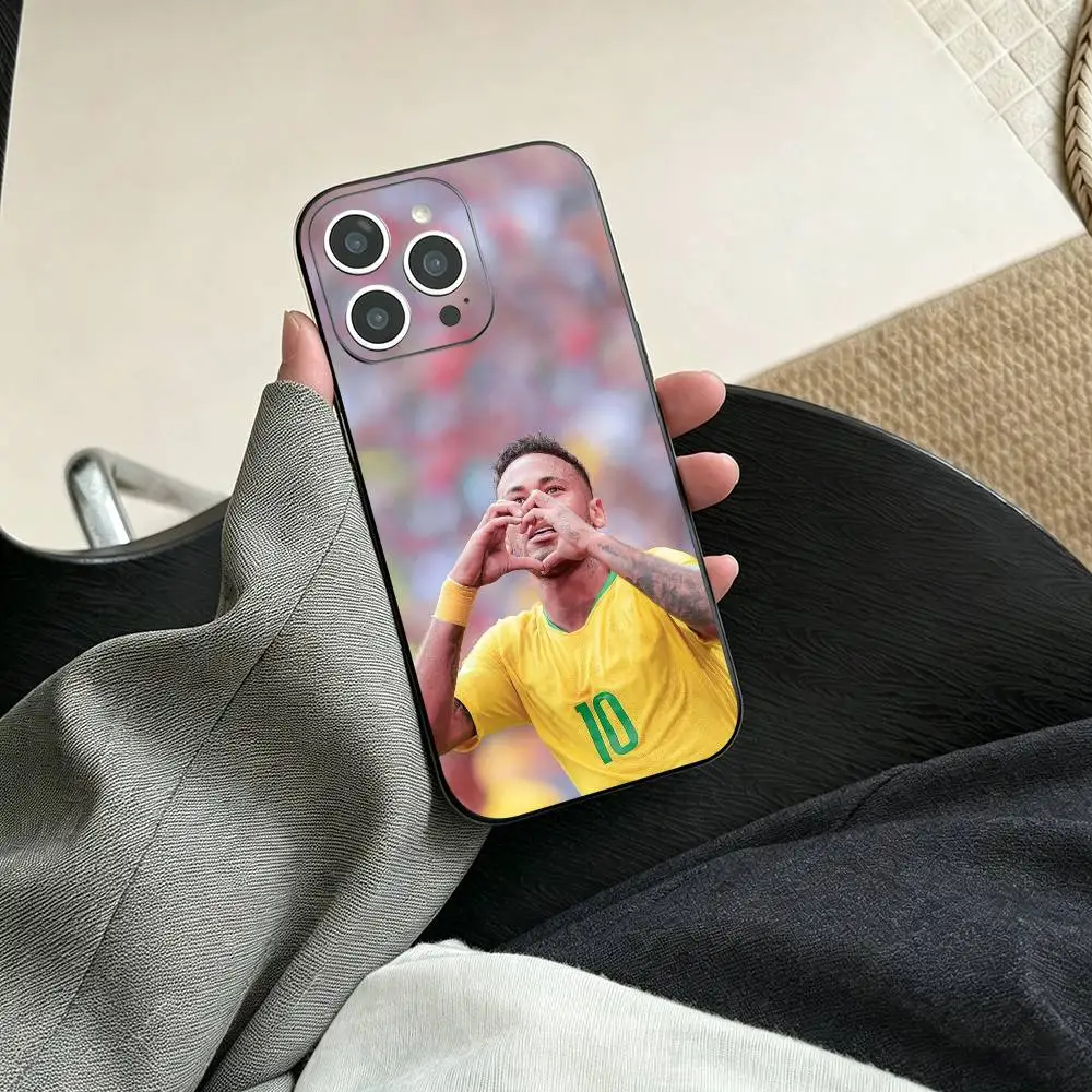 Фото Чехол для телефона 10-N-Неймар Футбол для iPhone 17, 16, 15, 14, 13, 12, 11 Plus, Pro Max и других моделей, мягкий черный чехол №4