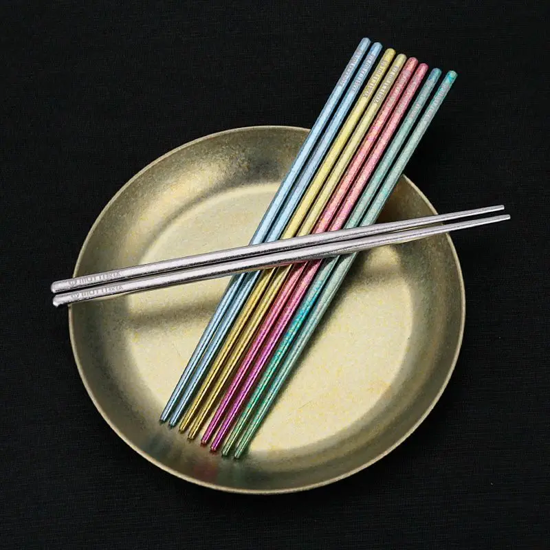 

Pure titanium chopsticks Adult chopsticks Metal round chopsticks Light portable chopsticks Household tableware