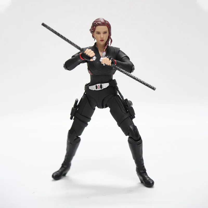 Фото Оригинальная коллекционная кукла Migu Avengers Black Widow ручной работы с подставкой, многосуставная, подвижная, высококачественная, праздничный подарок №3