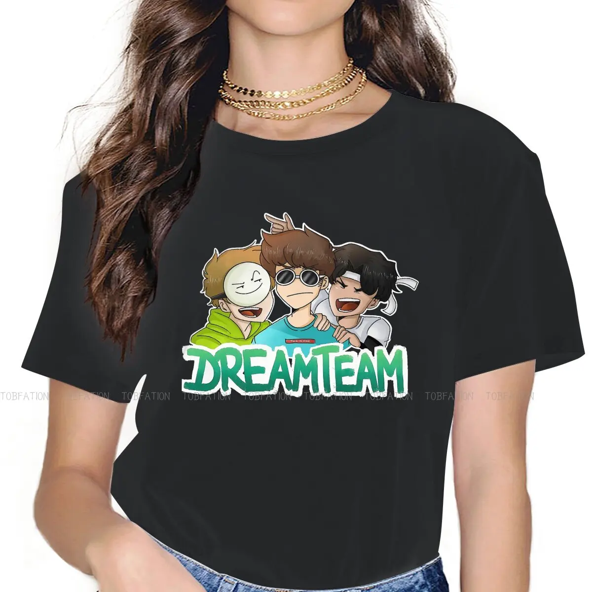 

Dream Team Female Shirts Dream SMP Loose Vintage Women Top Harajuku Casual Feminine Blusas