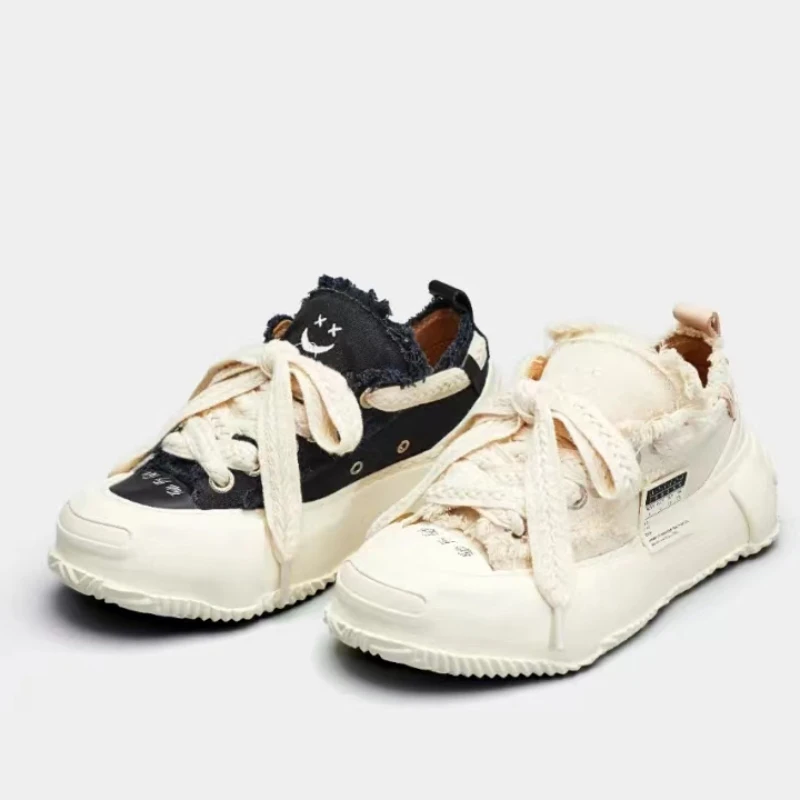 2023 new canvas shoes women's low-top open open-mouth smiling beggar shoes casual thick bottom couple sports shoes