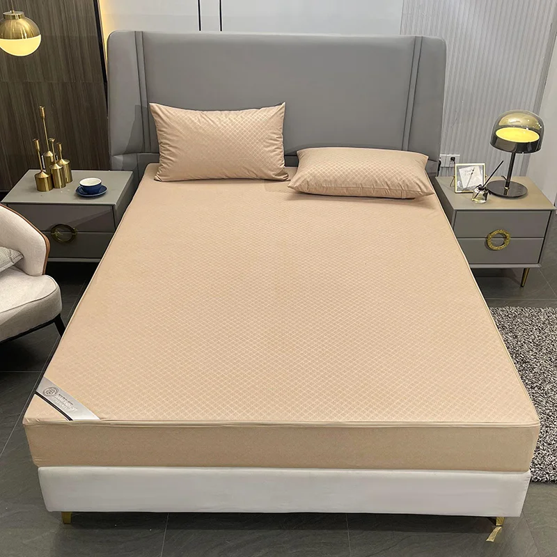 

Waterproof Mattress Cover With Zipper Six Sides All Inclusive Mattress Cover Single Double Queen Size Fitted Sheet