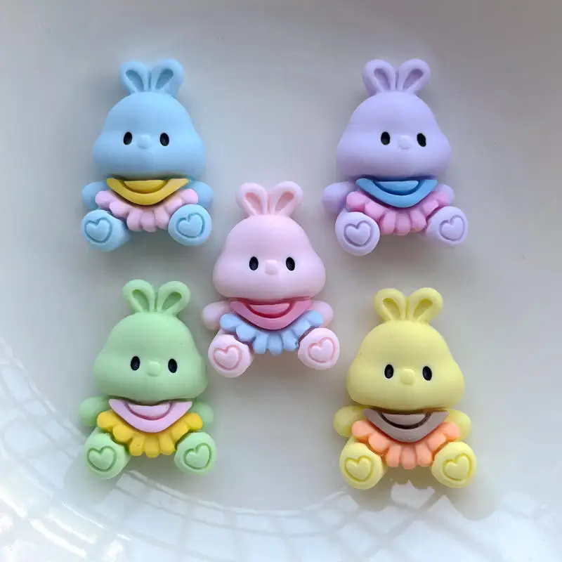 

Новинка, кролик Kawai из смолы, плоские круглые украшения, яблоко «сделай сам», свадебные шпильки, аксессуары, кусачки для рукоделия, 5 шт./лот