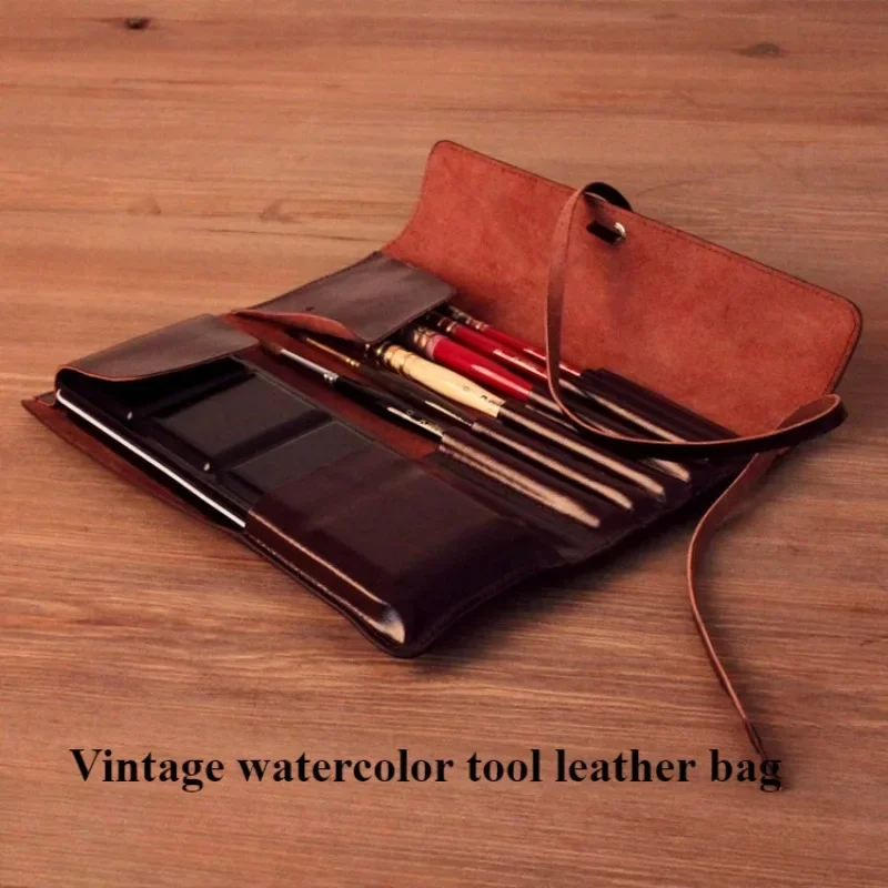 Сумка для ручек и карандашей из воловьей кожи принадлежности хранения в