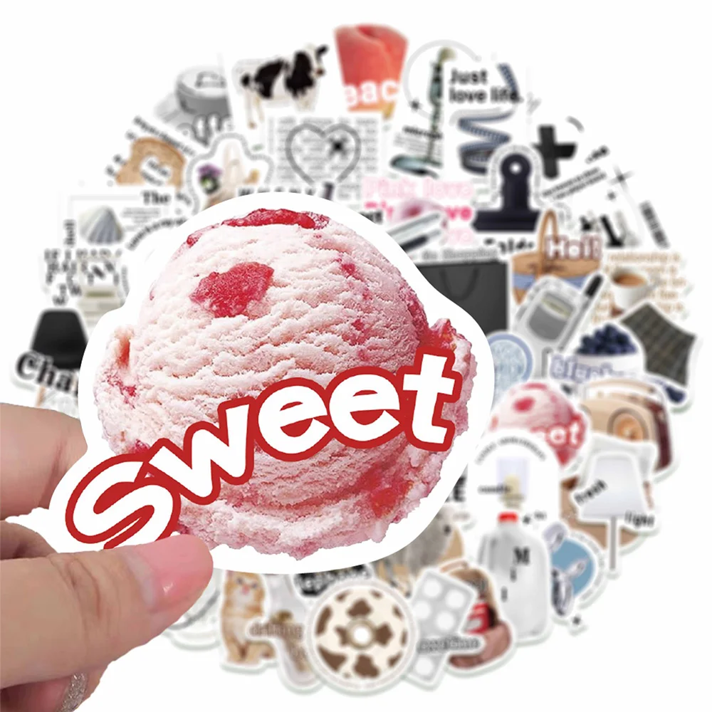 

Стильные милые Мультяшные наклейки с едой в стиле Ins, наклейки «сделай сам» для ноутбука, багажа, наклейки для детских игрушек, 10/30/55 шт.