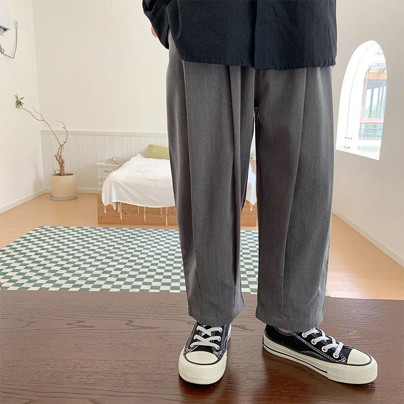 Spring Autumn boys fashion solid color all-match suit trousers Kids casual loose casual pants