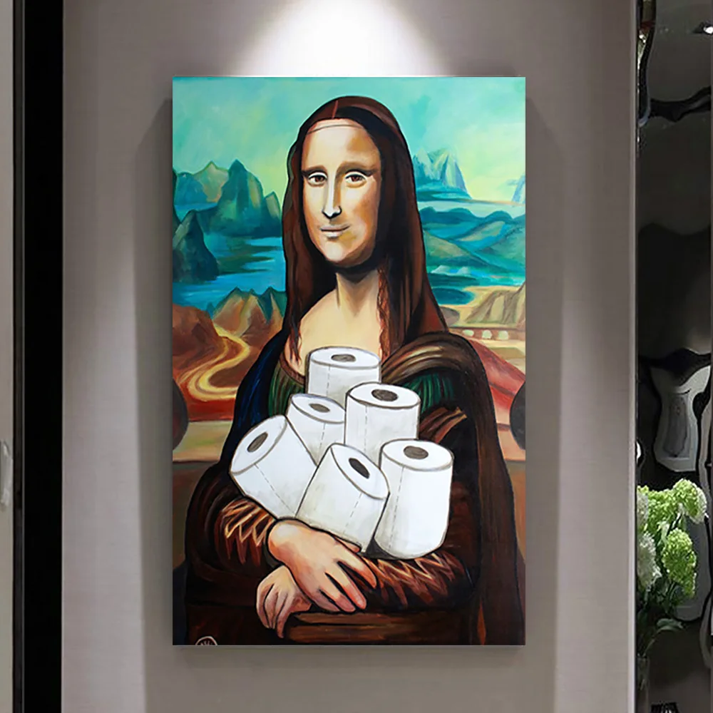 

Funny Mona Lisa Cuadros Abstract Paintings Print On Canvas Wall Art Decoration Picture For Living Room Mural Painting Home Decor