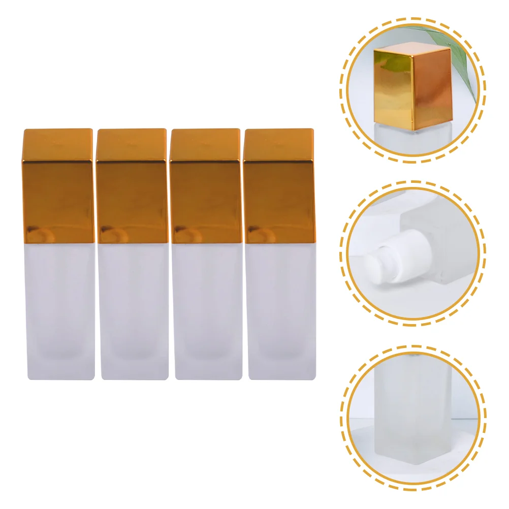 

4pcs Square Empty Pump Bottle Travel Bottle Liquid Container Bottle