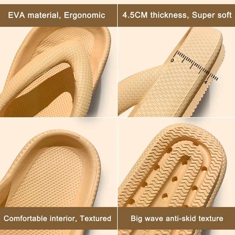 EVA Soft Sandals Women 2022 Thick Soled Woven Designer Shoes New 4.5cm Flip Flops Cloud Slippers Home Shoe Non-Slip Beach Slides