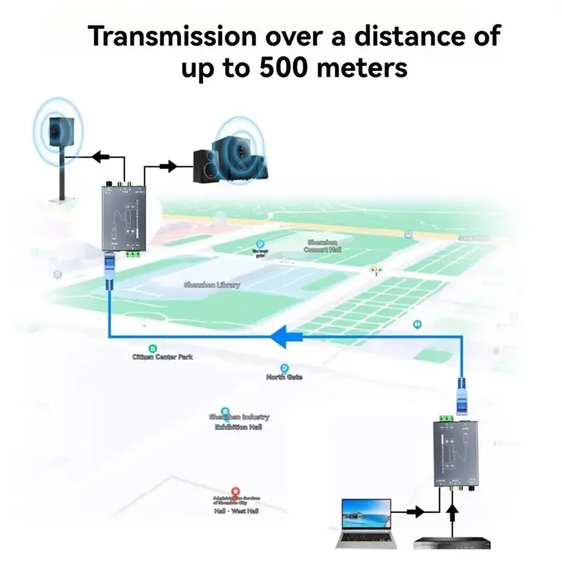Удлинитель аудиосигнала L93A, 1 пара, разъем 3,5 мм на RCA, с поддержкой Ethernet RJ45, удлинитель сетевого кабеля (art.: 3920d91a87f8d) - 3920d91a87f8d