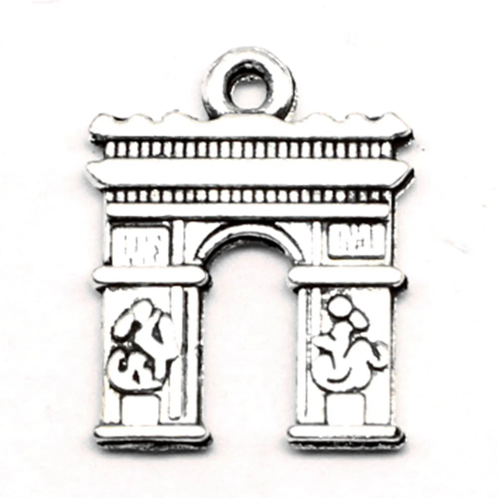

100pcs Wholesale Jewelry Lots Arc De Triomphe Charms Pendant Supplies For Jewelry Materials 15x18mm