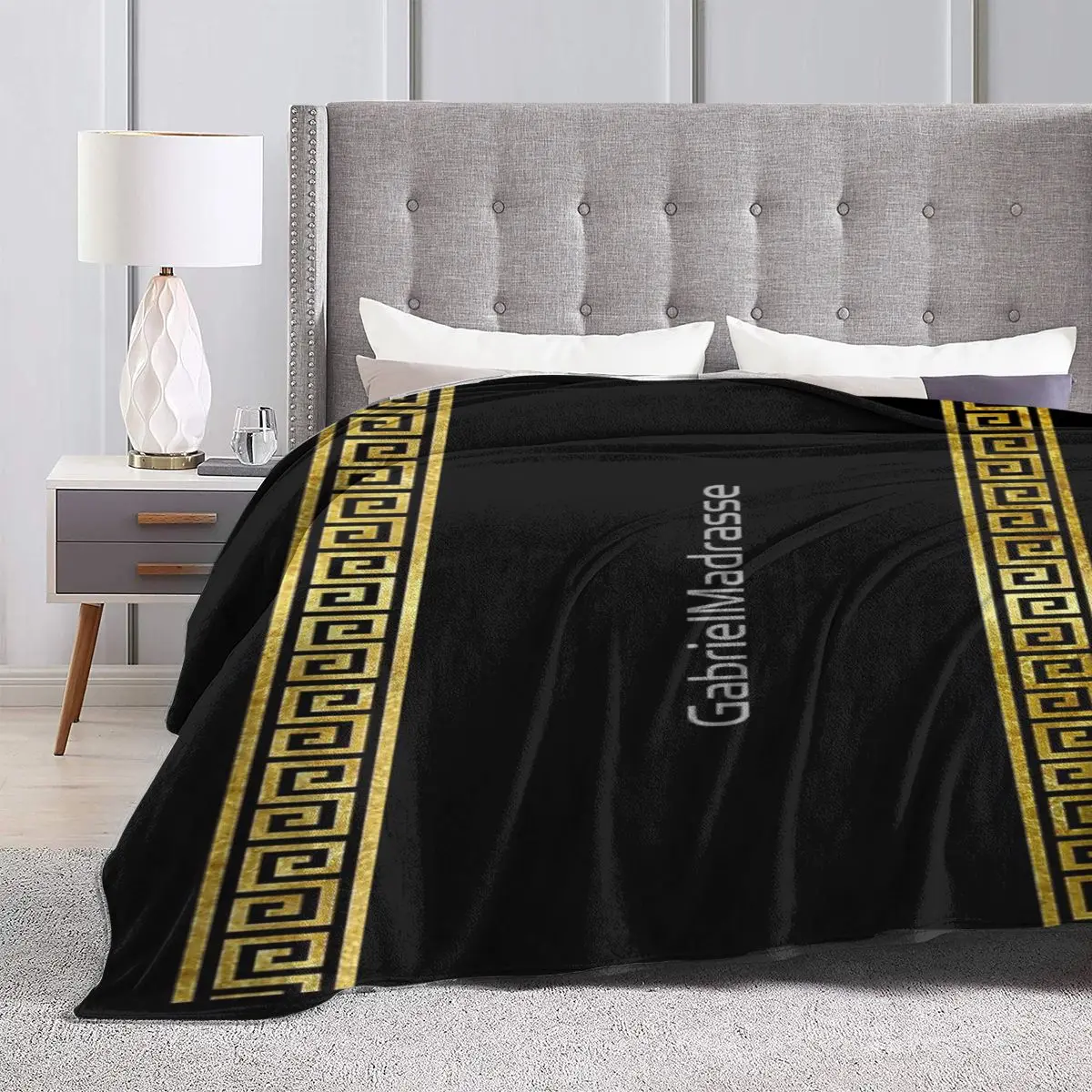 Ультрамягкое Флисовое одеяло 1695 с геометрическим рисунком в греческом стиле