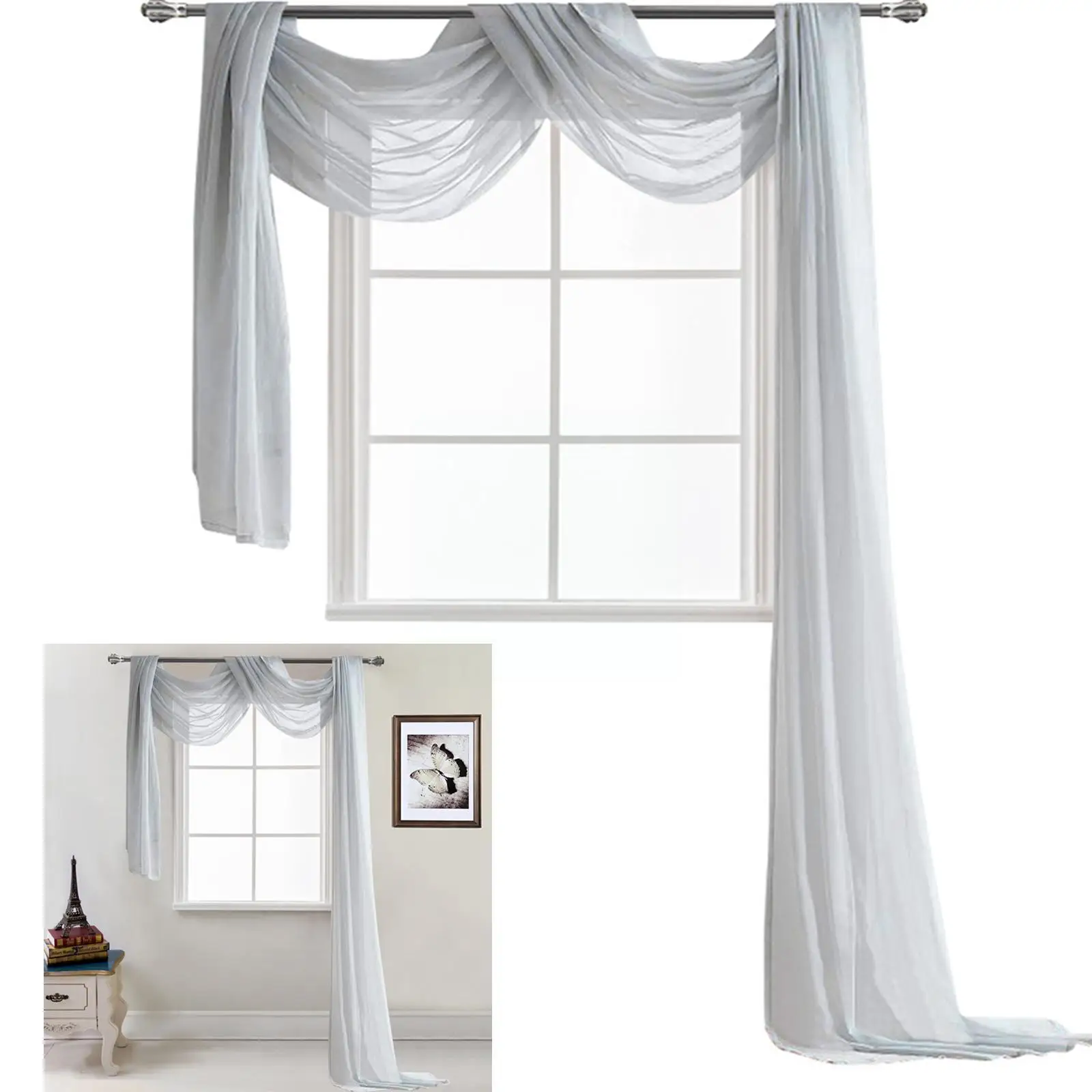 

Window Scarf Valance Wedding Decoration Tulle Roll Curtain Drapery Party Supplies For Birthday Party Backdrop Chair Decor Y R8t2