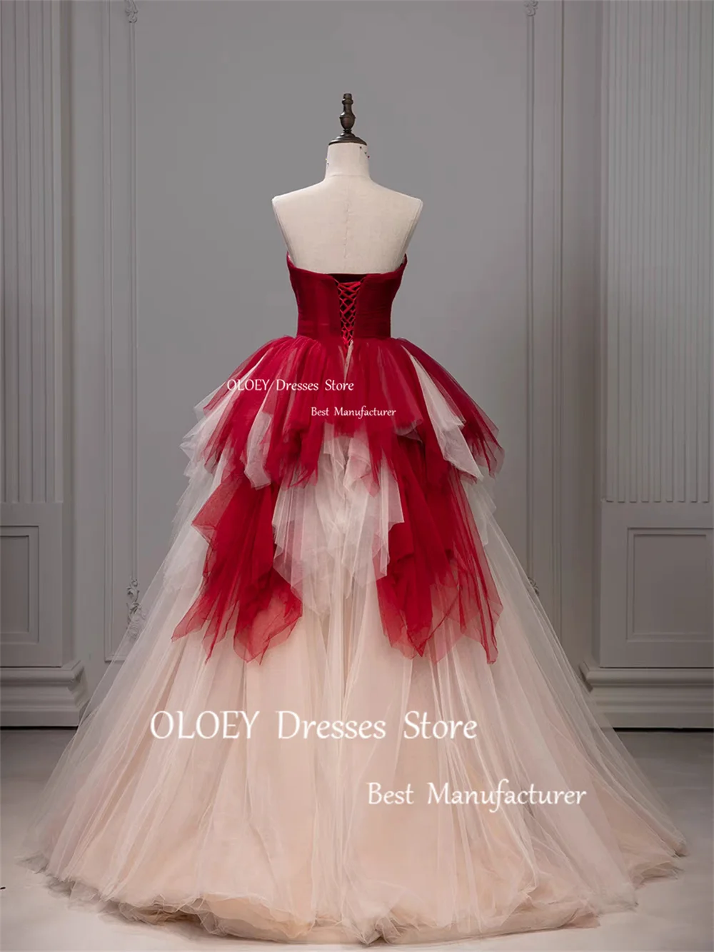 OLOEY элегантное красное платье для выпускного вечера с сердечком женское в