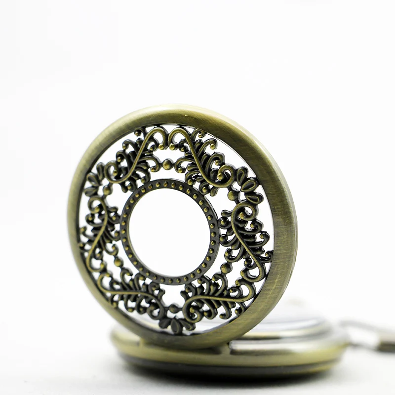 Roman Numerals Display Mechanical Pocket Watch Carved Hollow Design Vintage Strap Chain Pendant Clock Men's Women's Gift