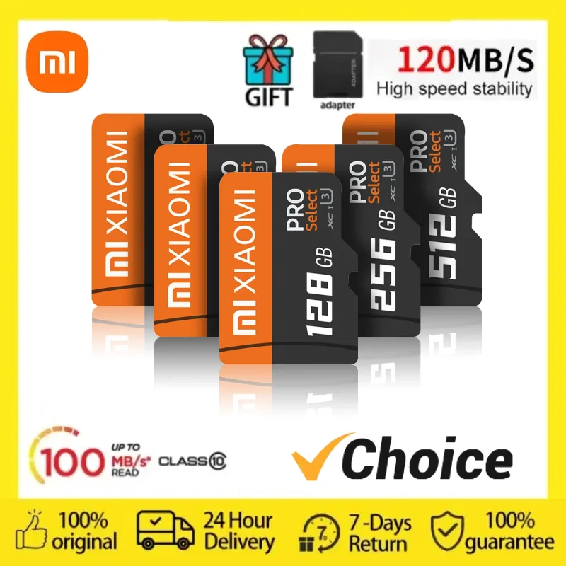 Карта памяти Xiaomi Micro TF SD 2 ТБ 1 512 ГБ 128 Flash Class 10 Card 256 для телефонов Игры Ps5