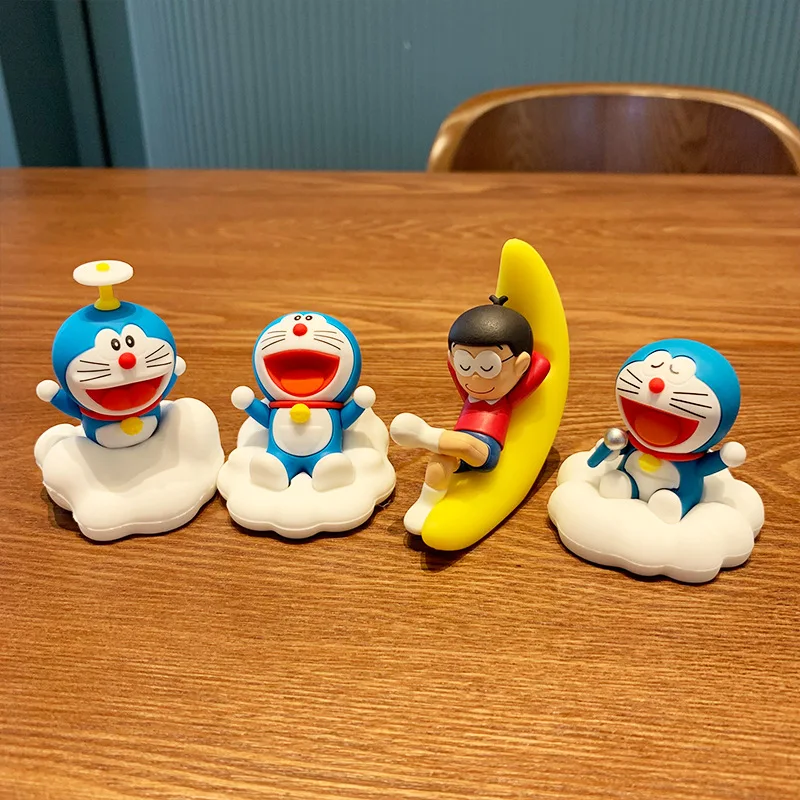 Doraemon Anime Figure Car Home Office Desk Ornament Cartoon Tide Play Figure Birthday Gifts Decorative Figurines Toys for Kids