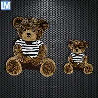 tide brand towel embroidery large bear cloth stickers striped bear cartoon clothes pattern computer embroidery