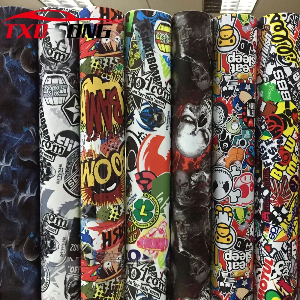 Новая наклейка бомба виниловая пленка клейкая мультфильм череп JDM Печатный