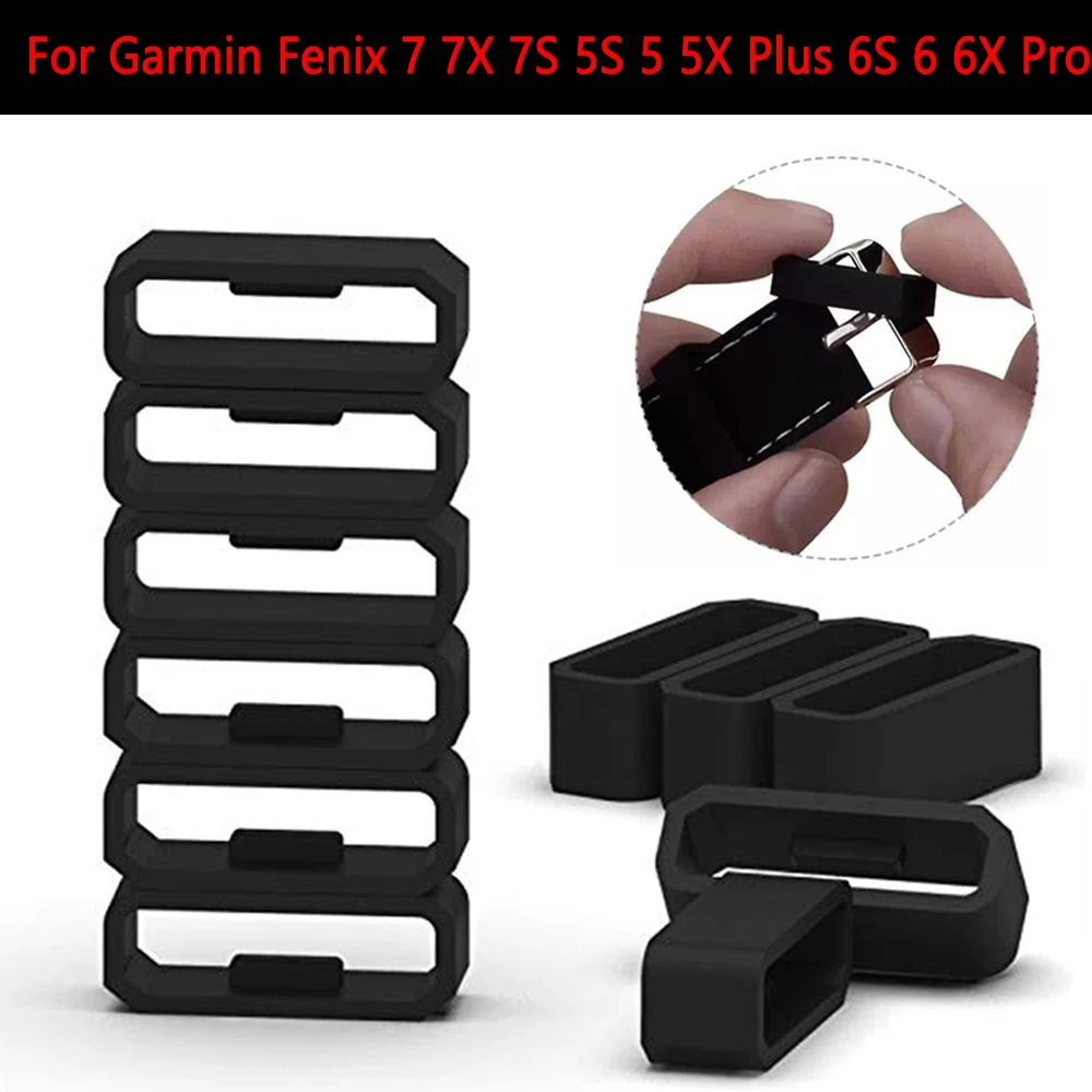 

20/22/26mm Soft Silicone Fastener Rings Security Loop For Garmin Fenix 7 7X 7S 5S 5 5X Plus 6S 6 6X Pro Replacement Band Clasp