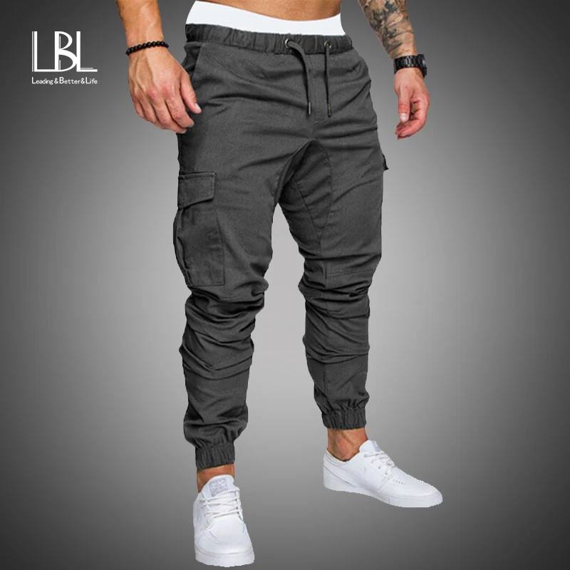 LBL New Casual Joggers Pants Cargo Solid Color Men Cotton Elastic Long Trousers pantalon homme Military Army Pants Men Leggings