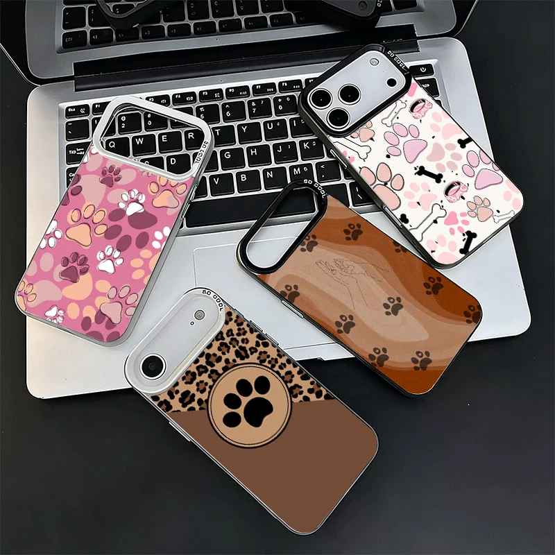 Фото Противоударный чехол для iPhone 17 Air 16 16E 15 Pro Max 14 Plus 13 Mini 12 с милым узором в виде отпечатков собачьих лап, защита от падений №3