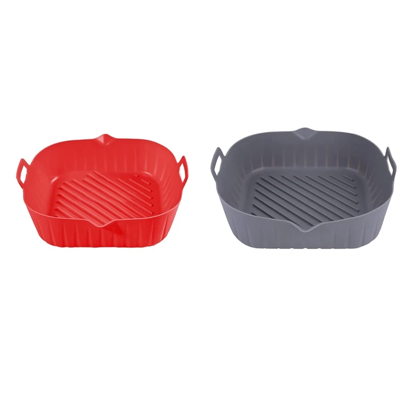 

2PCS Silicone Air Fryer Liner Non-Stick Reusable Silicone Pot Baking Tray For Air Fryer Accessories A