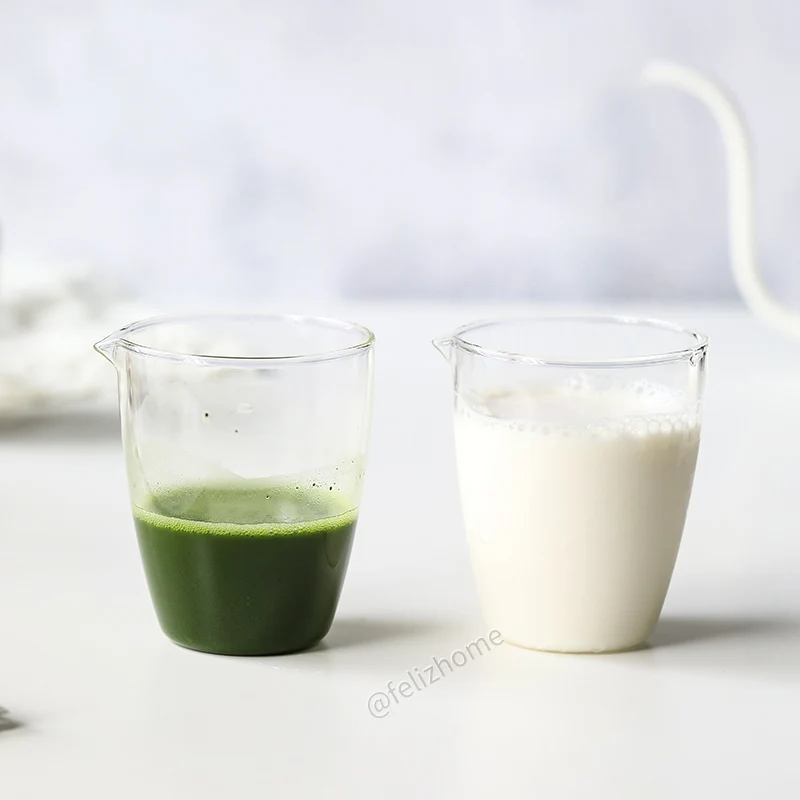 

Handmade Simple Glass Sharing Cup High Temperature Resistant Milk Cup with Mouth Milk Jug Teacup Transparent Fair Cup 250ML