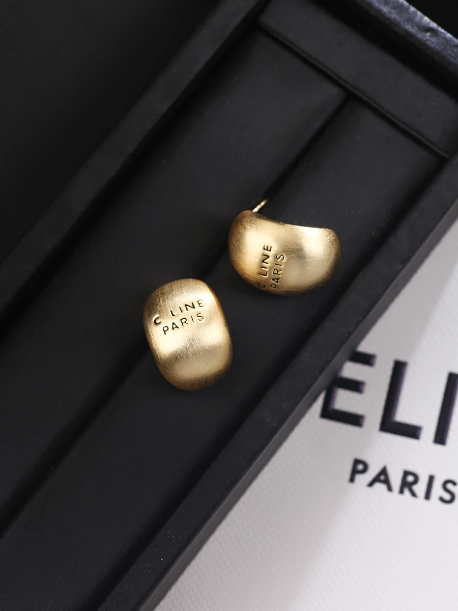 Простые металлические матовые серьги высококачественные легкие роскошные