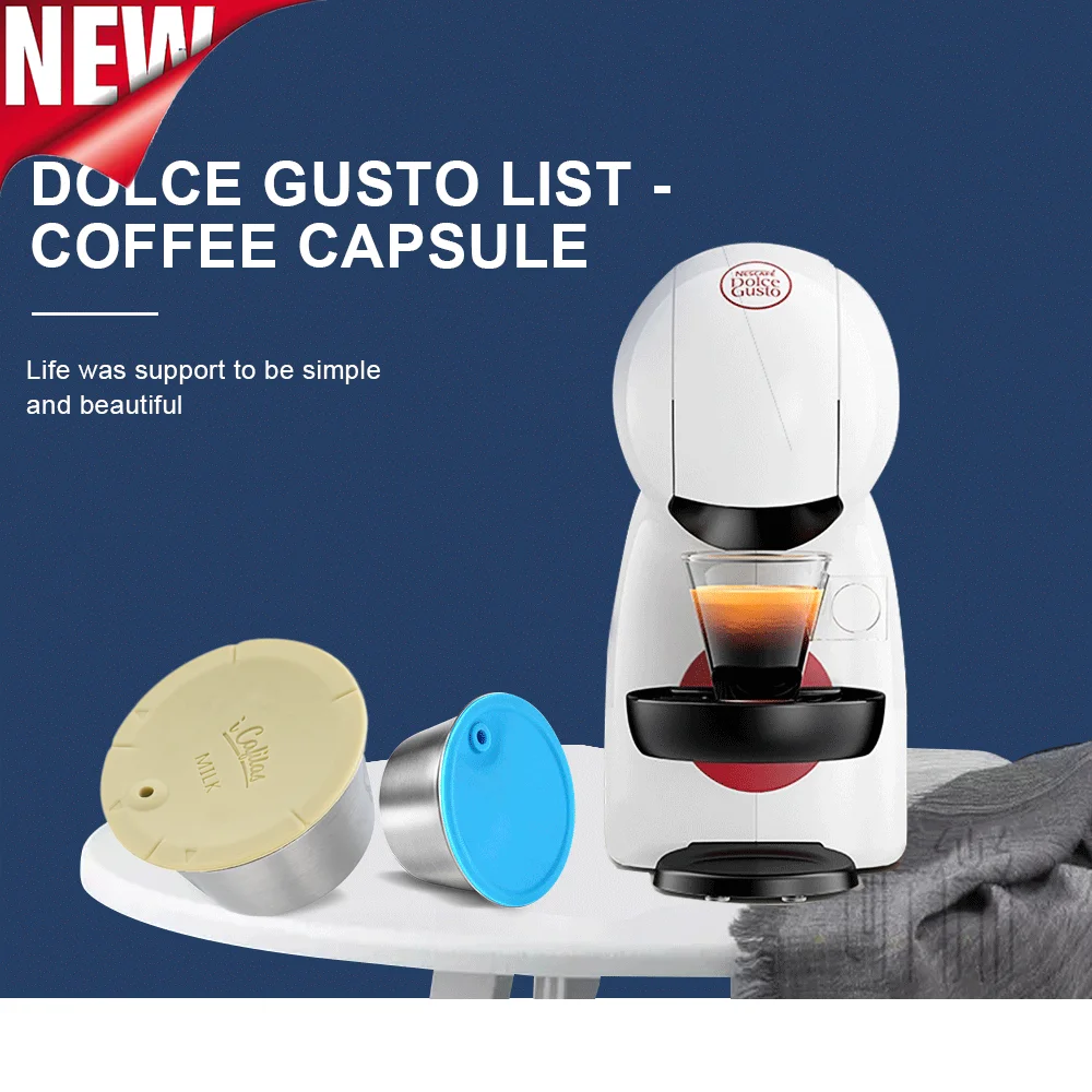 

New Reusable Milk Pod & Coffee Capsule for Nescafe Dolce Gusto Stainless Steel Refillable Coffee Filter Pods