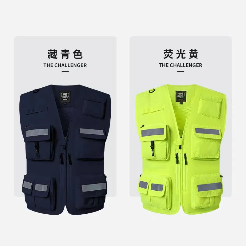 

Reflective Safety High Visibility Vest Custom Logo Working Motorcycle Jacket Fluorescent Signal High-Grade Police Luminous Rider