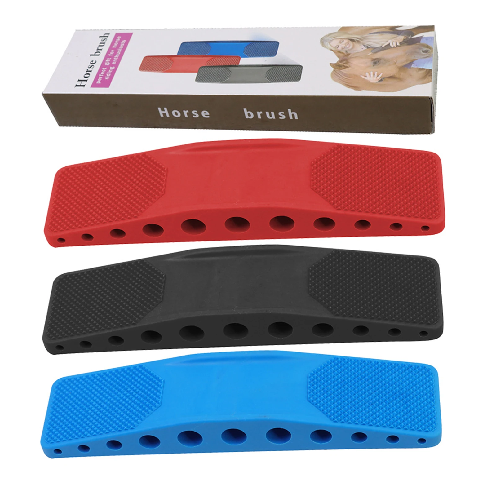 

6 в 1 щетка для лошадей, Массажная щетка для удаления волос, набор для очистки пота, скребок для лошадей, инструмент для ухода за лошадью, това...
