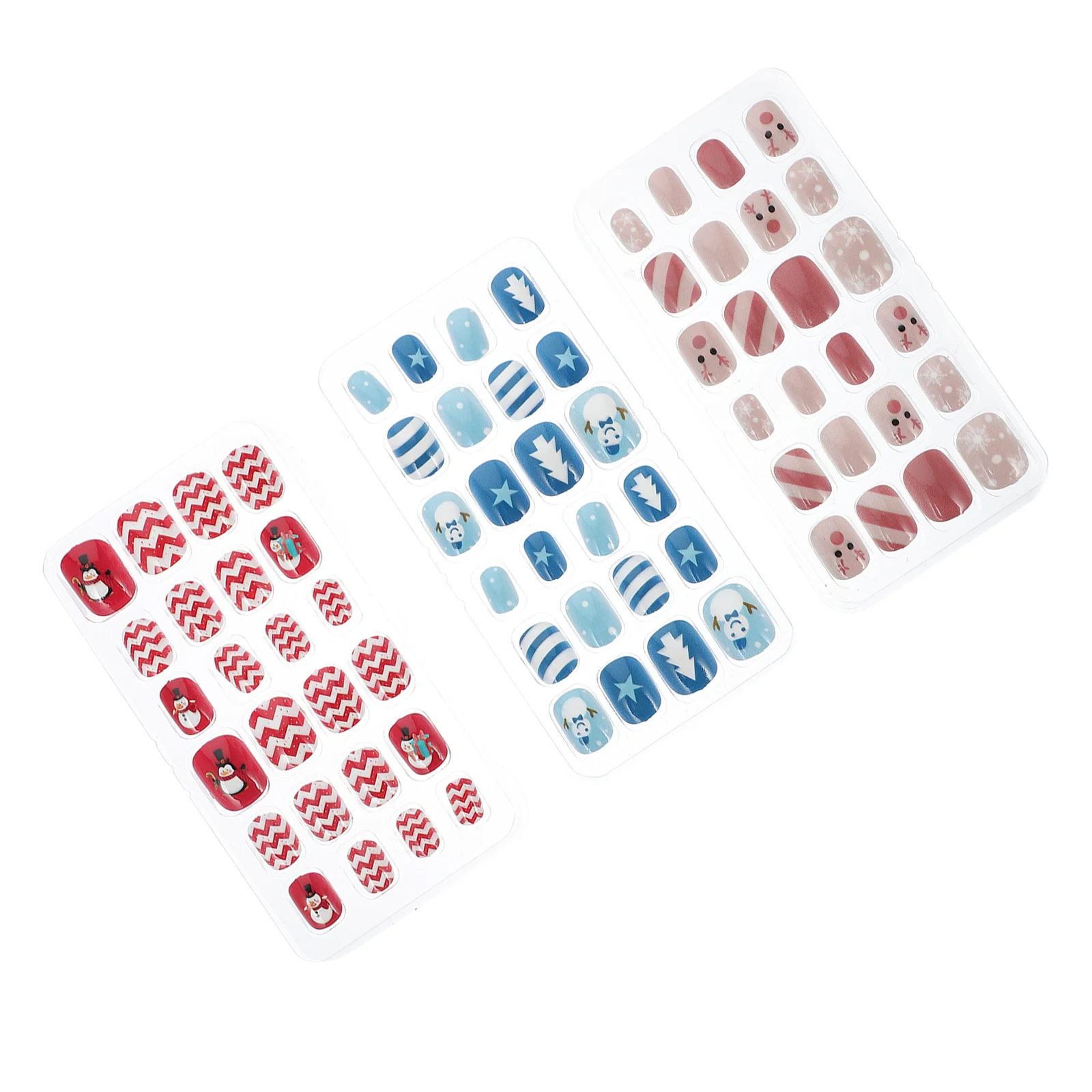 

144Pcs Christmas Festival Kids Fake Nail Girls False Nail Tips Xmas Party Favors