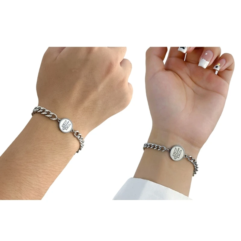 

Украинский браслет с национальным гербом, модный браслет для пары