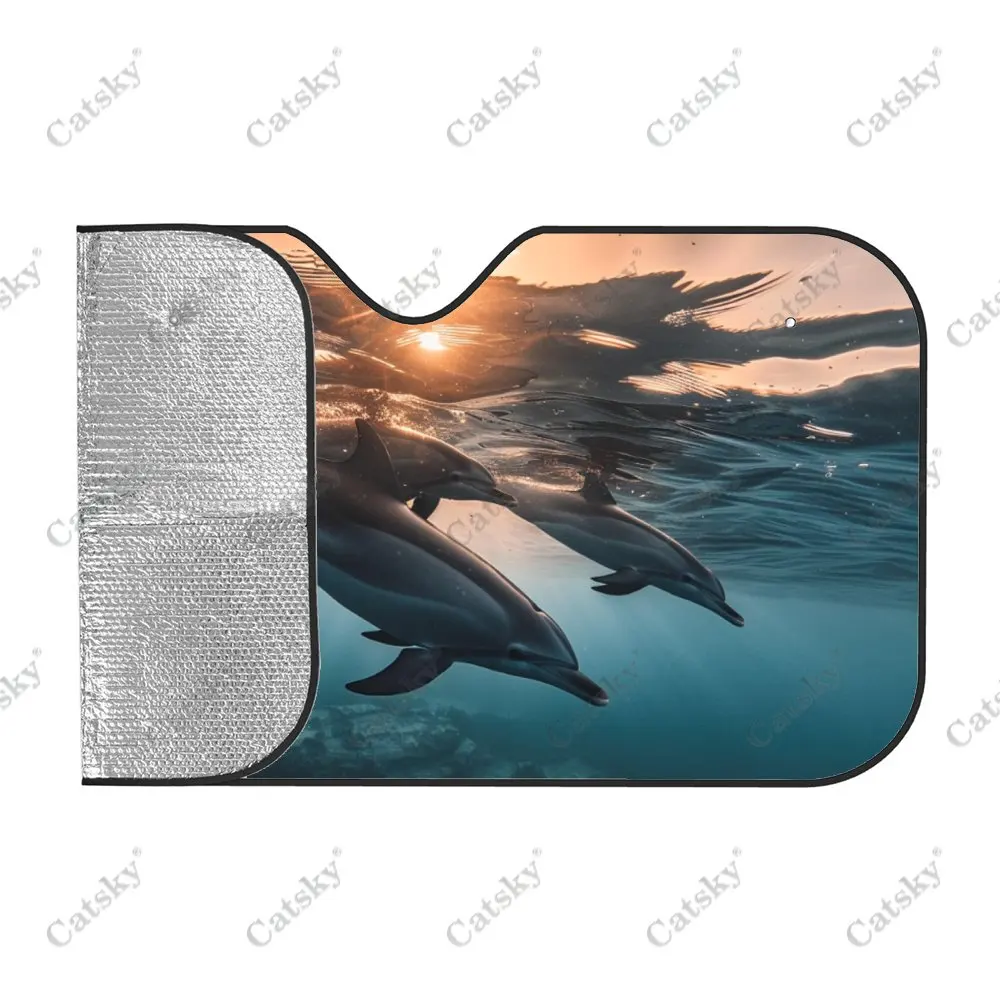 Бесплатный роуминг Дельфин Закат Солнцезащитный козырек на лобовое стекло