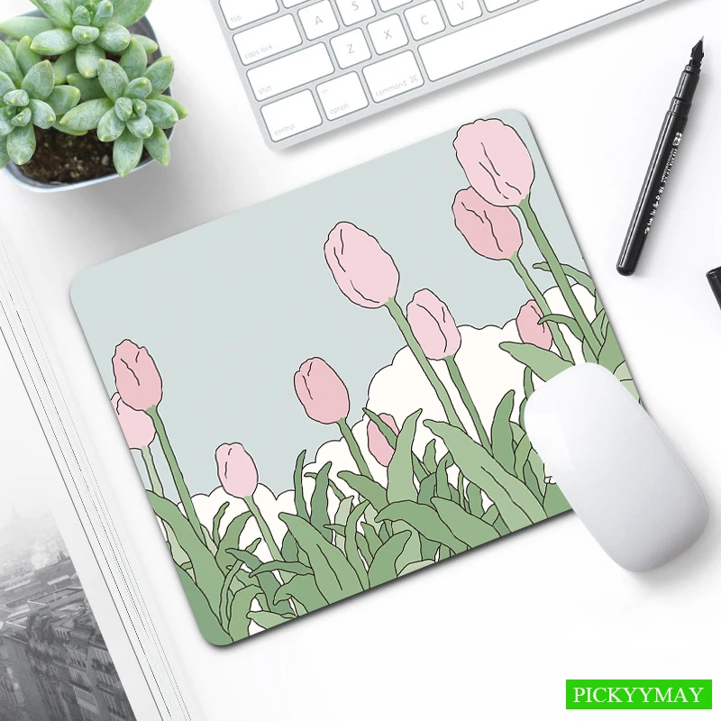 Маленький коврик для мыши Kawaii из натурального каучука с застежкой по краям милый