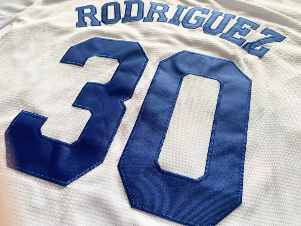BG baseball jerseys THE Sandlot 30 ROORIGUEZ jersey Outdoor sportswear Embroidery sewing white blue font Hip-hop Street culture