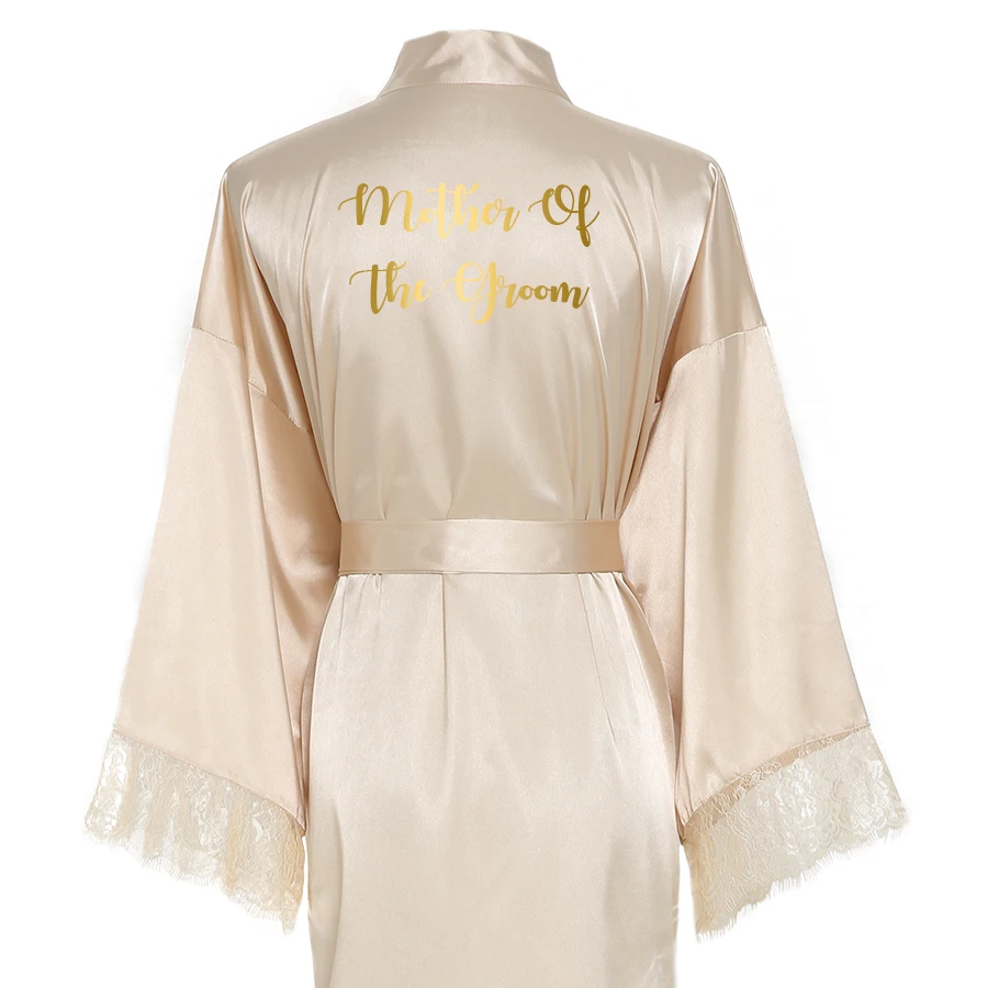 Silk Satin Lace Robes Bridesmaid Bride Robes Wedding Long Robe Bathrobe Lingerie Gown Sexy Nightgrowns Dressing