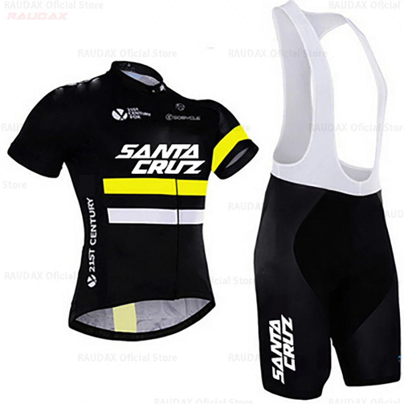 

Комплект одежды для велоспорта SANTA CRUZ Pro, летняя дышащая мужская рубашка с коротким рукавом, велосипедные шорты с нагрудником 19D Gel, 2021
