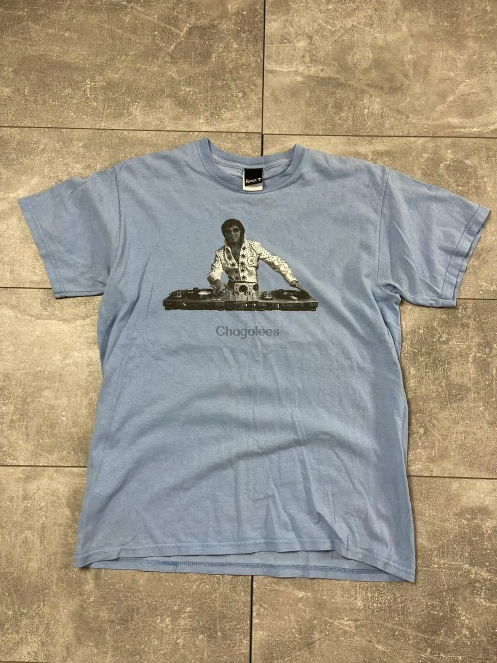 Мужская футболка Королевская Футболка DJ Винтажная с большим логотипом музыки