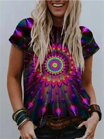 fashion women t shirts vintage harajuku abstract print short sleeve tops casual loose oversized womens aesthetic vetement femme