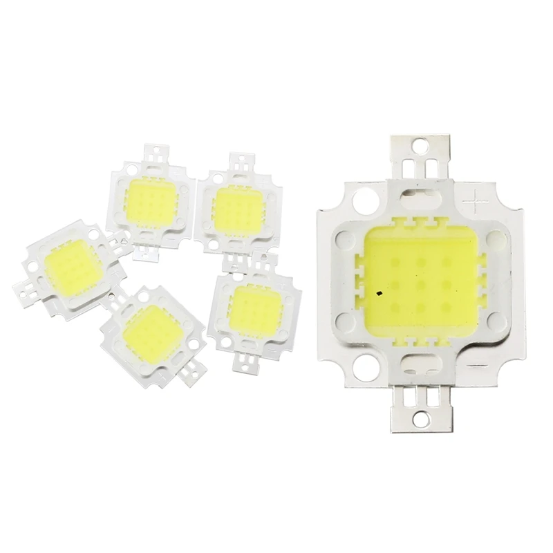 

5 X High Power 10W LED Chip Birne Licht Lampe DIY Weiss 750LM 6500K & 5 Pcs 10W High Power White LED Light Lamp