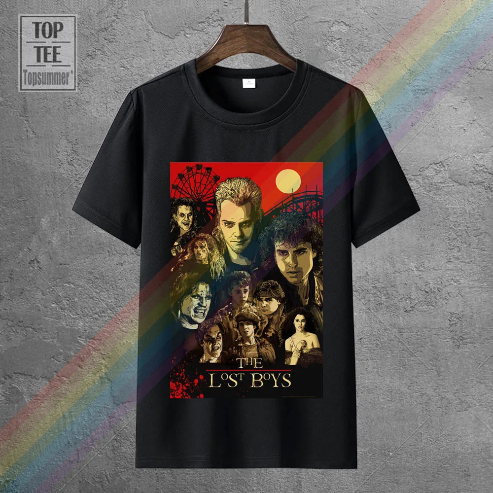 

2017 New Arrivals Hipster The Lost Boys 80S Horror Movie Art Poster Design Men'S Tee Shirt 100% Cotton Short Sleeve Tees