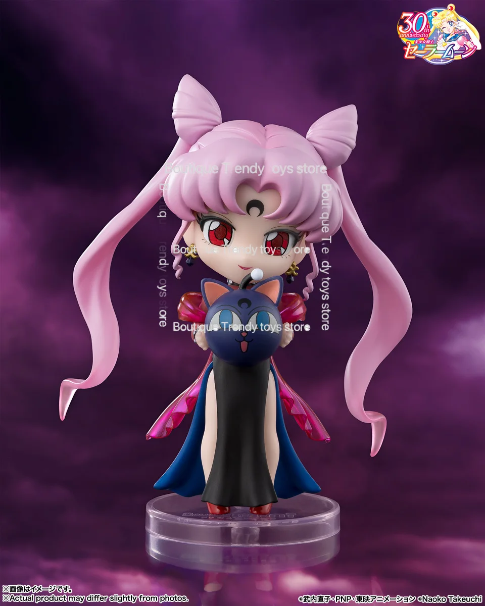 Фото Оригинальная фигурка Bandai Figuarts mini Black Lady Sailor Moon Crystal Star Compact Edition, аниме-фигурка из ПВХ, Q-версия, милая модель, игрушка №5